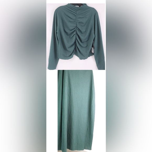 Almost Famous Dresses & Skirts - NWT Lot of 2x [Almost Famous] Green Ruched Top & Maxi Skirt, Women’s Plus 2X, 3X